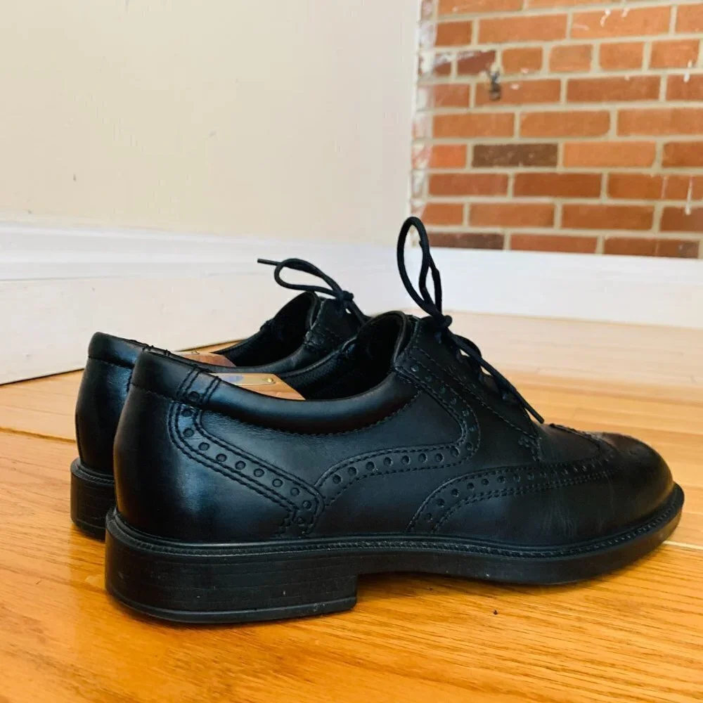 ECCO Men's Oxford Black Dress Lace Up Shoes US Size 9